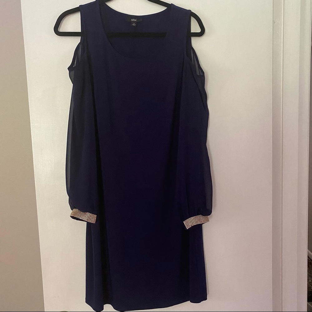 MSK blue Cold Shoulder Dress